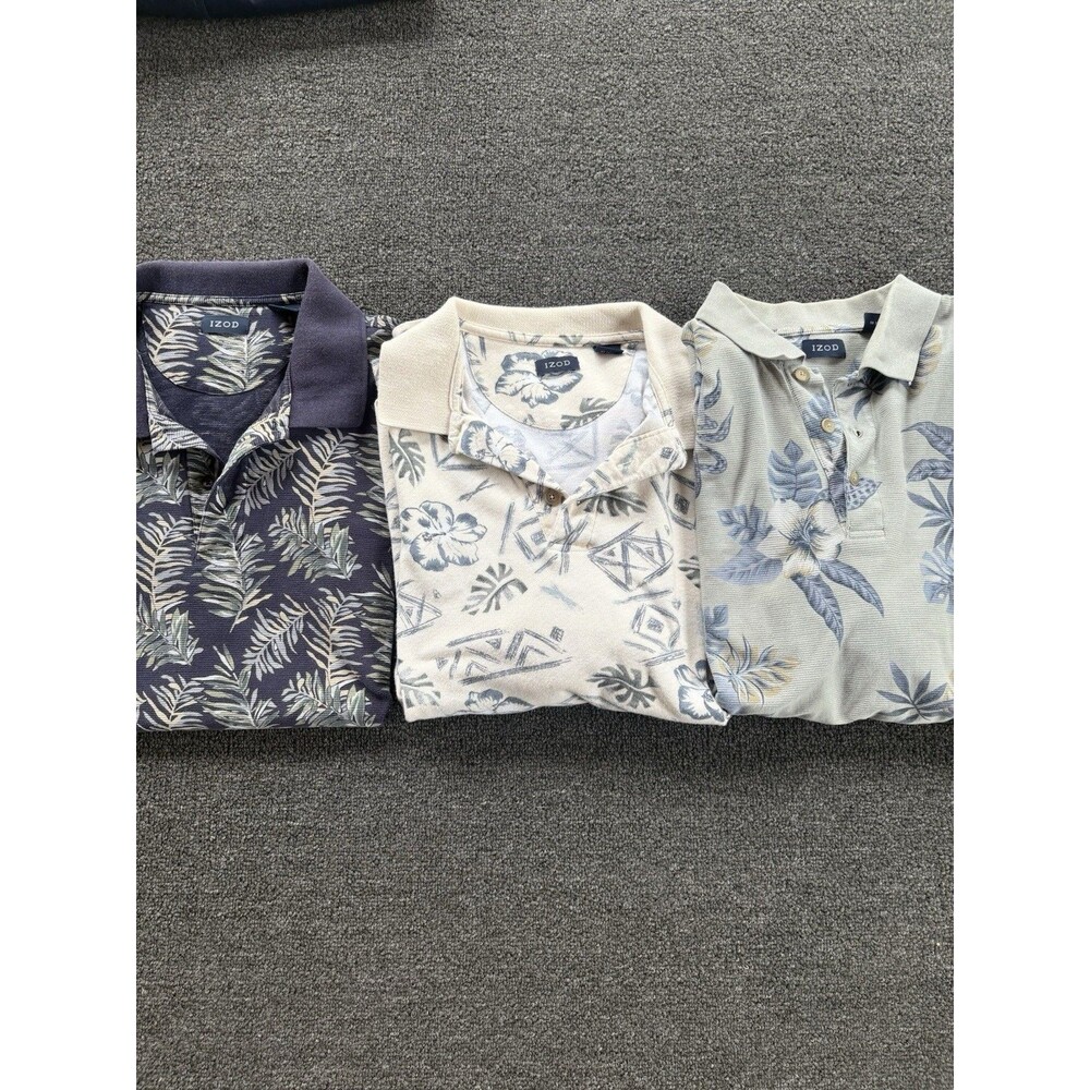 Lot‎ of 3 Izod Polos Men's Large Short Sleeve